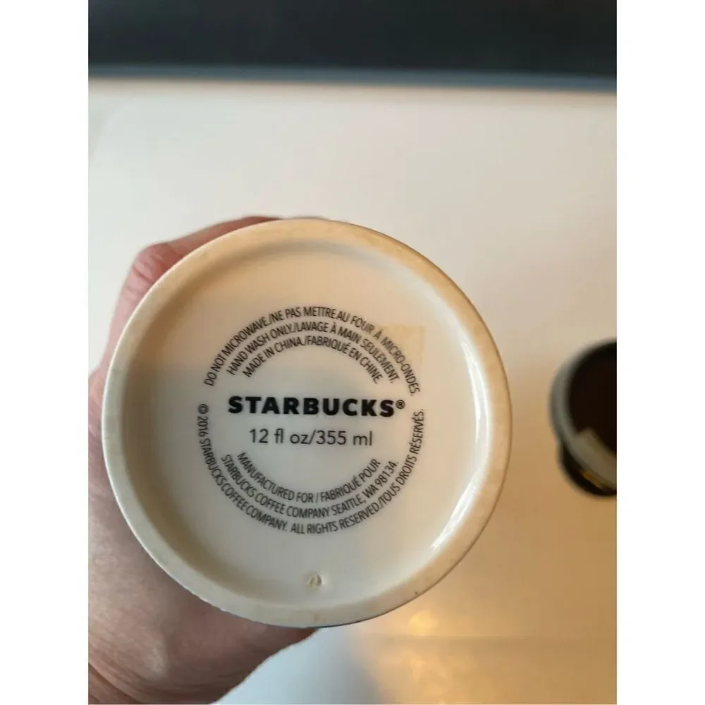 Starbucks 2016 Limited Edition Anniversary Siren Gold Crown Ceramic Tumbler